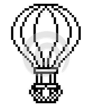 Hot air balloon outline pixel art