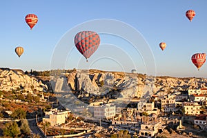 Hot air balloon over capadocia photo