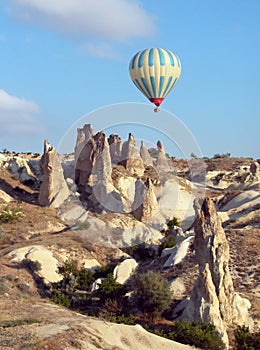 Hot air balloon over Cappadocia, Turkey