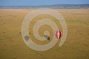 Hot air balloon over Masai Mara