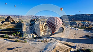 Hot Air Balloon Overflight Cappadocaia Lanscape and Canyons, Turkey
