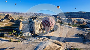 Hot Air Balloon Overflight Cappadocaia Lanscape and Canyons, Turkey