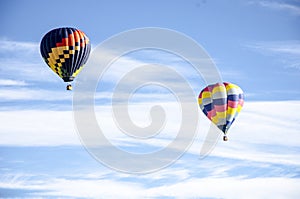 Hot air balloon`s in flight trying find there way