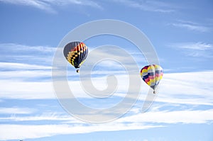 Hot air balloon`s in flight trying find there way