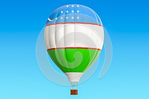 Hot air balloon with Uzbekistan flag, 3D