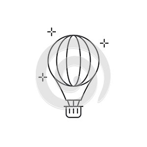 Hot air balloon vector icon isolated on white background