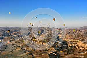 Hot Air Ballooning Landscape in Goreme Cappadocia Turkey