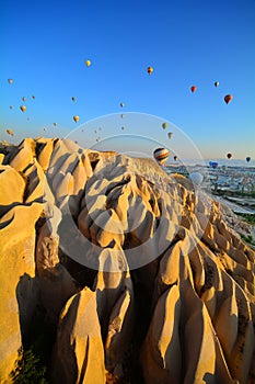 Hot Air Ballooning Landscape in Goreme Cappadocia Turkey