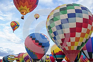 Hot Air Balloons Ascend Over Albuquerque