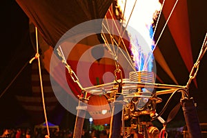 Hot Air Balloons & Burner Detail at an Annual Balloon Glow in Arizona