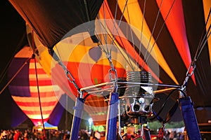 Hot Air Balloons & Burner Detail at an Annual Balloon Glow in Arizona