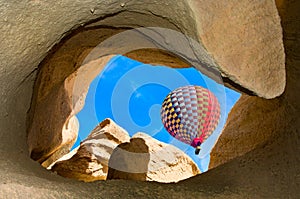 Hot air balloons in Cappadocia, Turkey.