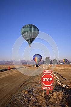 Hot Air Balloons Cross Runway
