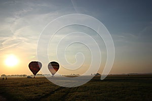 Hot air balloons exibition in Hungary.