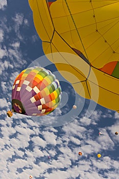 Hot air balloons in flight