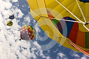 Hot air balloons in flight