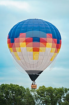 Hot air balloons in flight