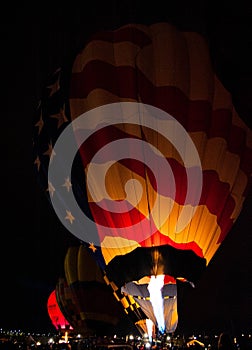 Hot Air Balloons glowing at night