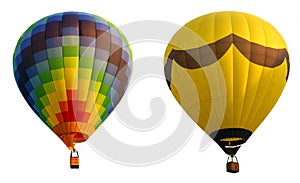 Hot air balloons, isolated against background