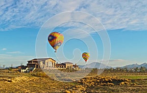 Hot air balloons Monte de Oro winery vineyards