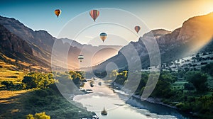 Hot Air Balloons Over Botan Canyon