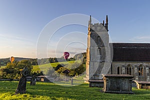Hot Air Balloons over church