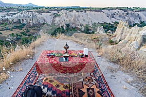 Hot Air Balloons Over Love Valley in Cappadocia, Turkey at Dawn