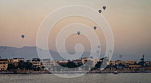 hot air balloons over Luxor , Egypt