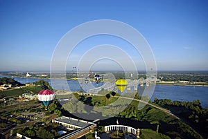 Hot Air Balloons Over Mississippi River photo