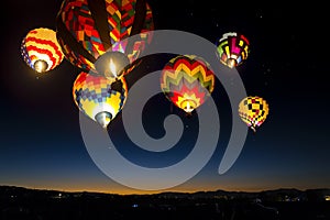 Hot Air balloons in sky, Reno, Nevada photo