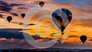 Hot air balloons at sun set