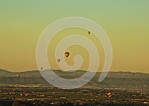 Hot air balloons sunrise