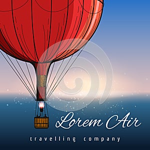 Hot air balloons travelling company poster