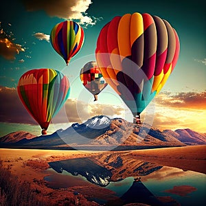 hot air colouful balloons fly sky