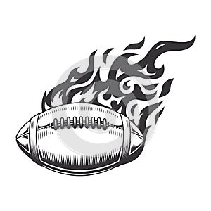 Hot american football fire logo silhouette. football club graphic design logos or icons. vector illustration