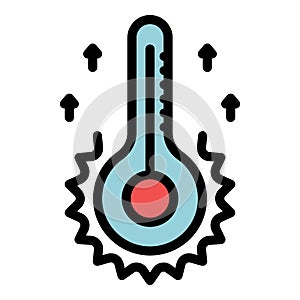 Hot beach temperature icon color outline vector