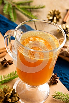 Hot buttered rum cocktail