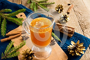 Hot buttered rum cocktail