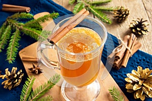 Hot buttered rum cocktail