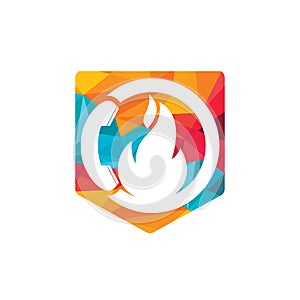 Hot call vector logo design concept.