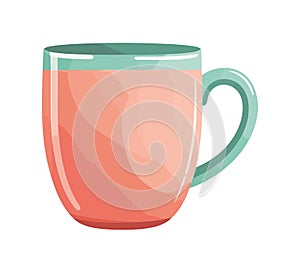 Hot cappuccino in a pottery mug