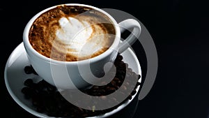 Hot cappuccino with streamed milk