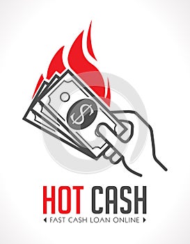 Hot cash concept - quick loan concept