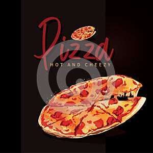 Hot and cheezy pizza with toppings