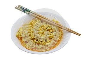 Hot chicken flavor ramen Samyang hot chicken stir fried ramen carbonara noodles with Italian flavors blend of spice, cream and photo