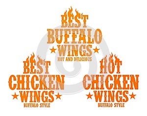 Hot chicken wings signs.