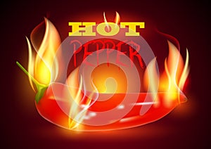 Hot Chili Pepper in Fire