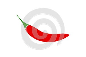 Hot chili pepper vector illustration, isolated on white background. Red hot chili flat design vector