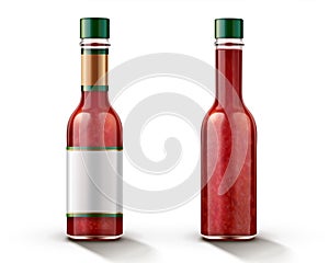 Hot chili sauce bottle mockup