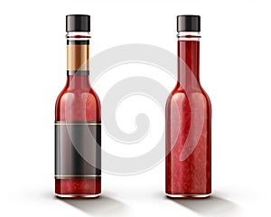 Hot chili sauce bottle mockup